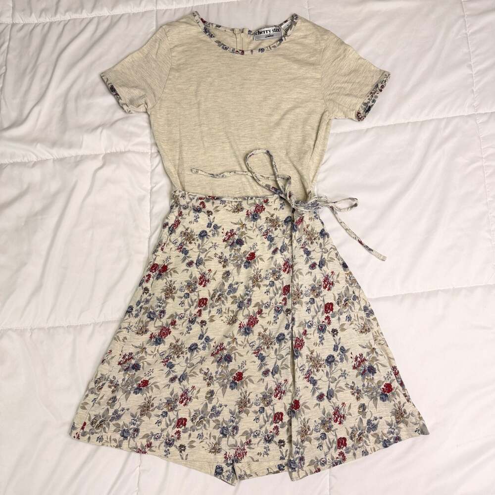 Cherry Stix Ltd Vintage Floral Wrap Romper Size M Cotton Boho Cottagecore